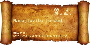 Manojlovits Loránd névjegykártya