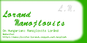 lorand manojlovits business card